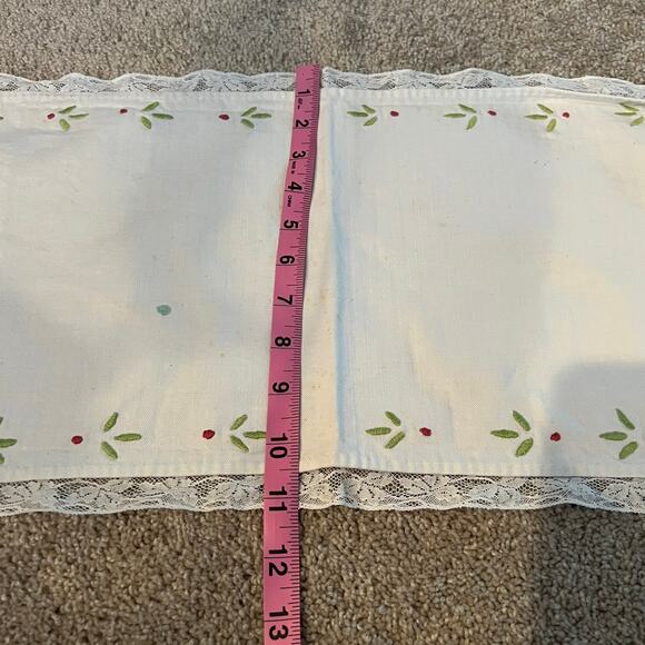 Vintage Handsewn Embroidered Floral Dresser Scarf Table Runner - Picture 7 of 13